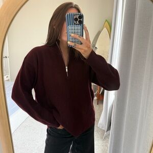 Quince Mongolian Cashmere Fisherman Quarter Zip Sweater